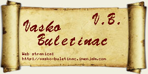 Vasko Buletinac vizit kartica